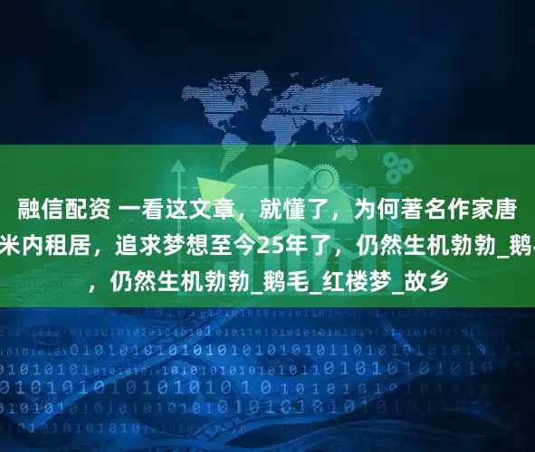 融信配资 一看这文章，就懂了，为何著名作家唐国明，能在8平米内租居，追求梦想至今25年了，仍然生机勃勃_鹅毛_红楼梦_故乡